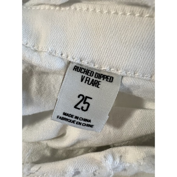 BDG Ruched V-Front Flare‎ Jean - WHITE - SIZE 25 Women's Y2K 33" Inseam - Picture 7 of 13